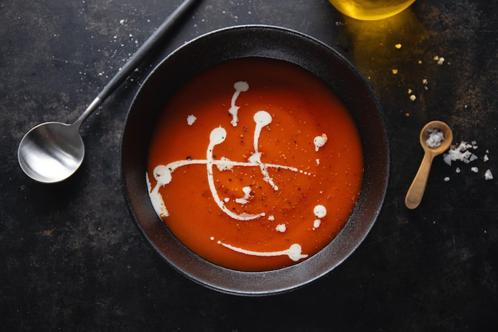 healthy tomato soup bowl